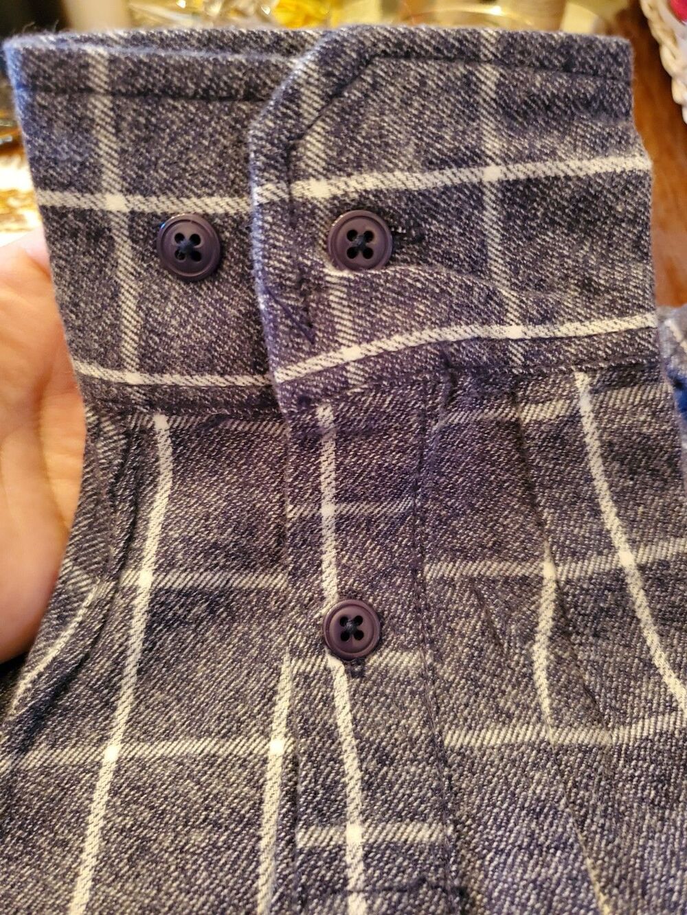 Mens PX Blue Long Sleeve Button Down Shirt Plaid NWT Medium - Picture 10 of 16